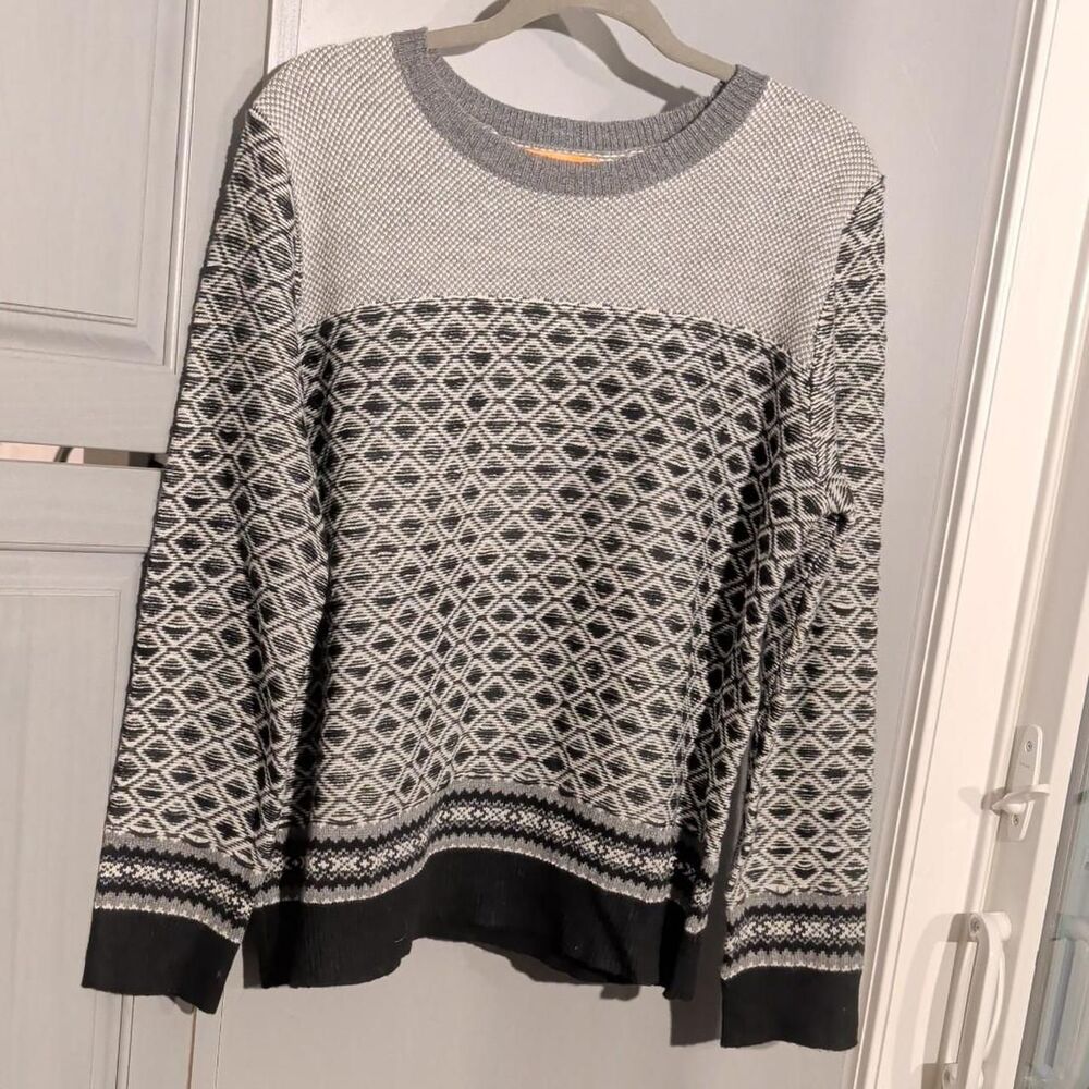 Joe-fresh Women's Grey and White Jumper